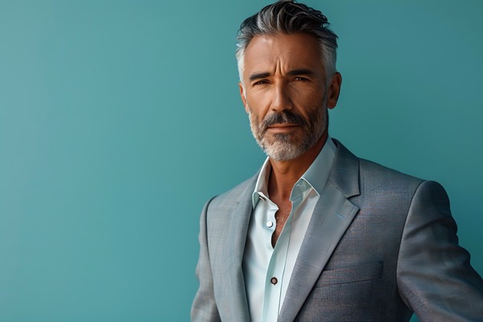 Retrato profesional en Caracas: hombre maduro y seguro, perfil sugar daddy para sugar dating, imagen confiable y elegante