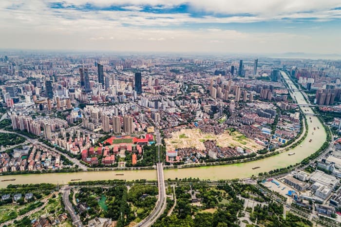 Aerial view of Kolkata city