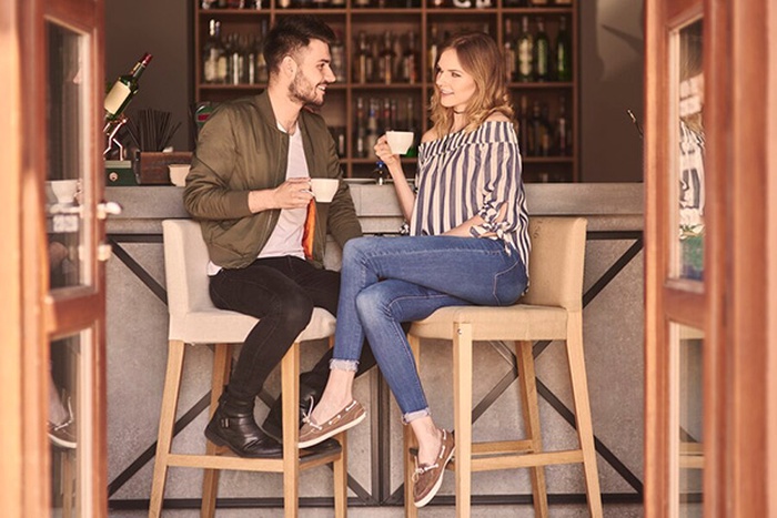 a couple in a bar